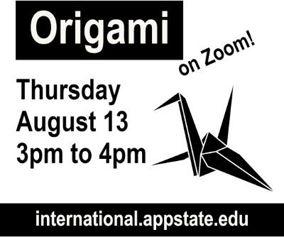 Origami - Aug 13, 3pm to 4pm